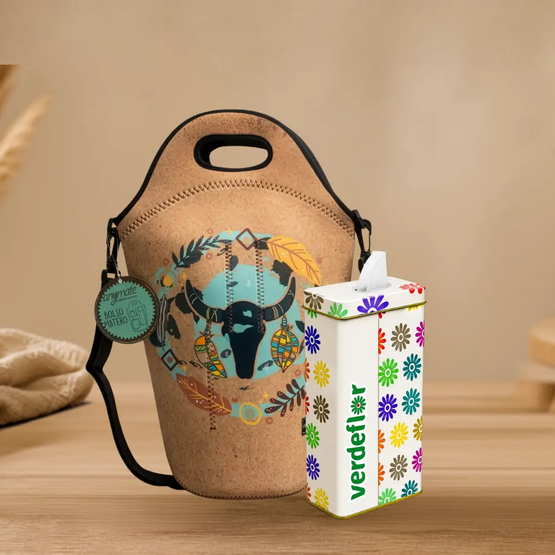 Set Bolso Matero Neopreno + Lata Dispensadora de Yerba 500 g