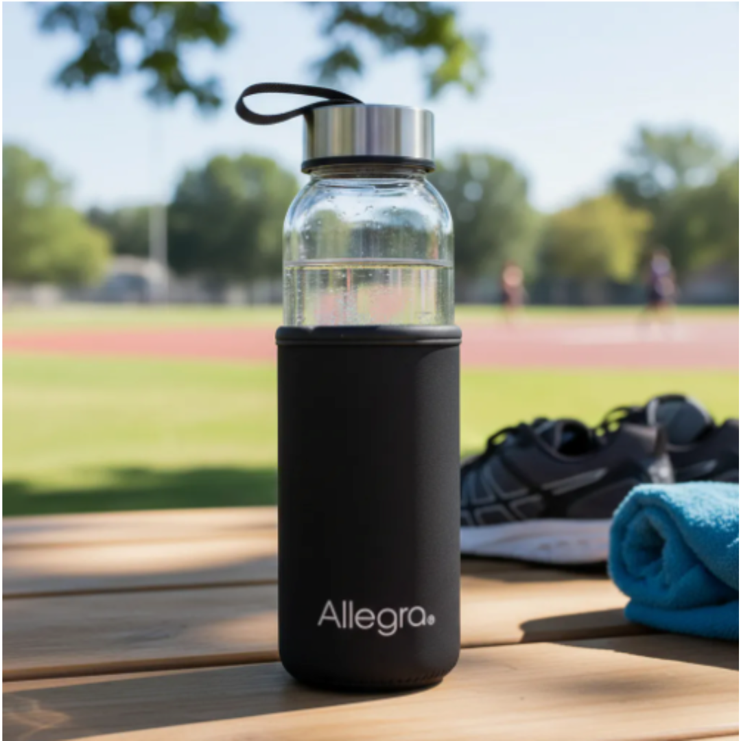 Botella de Agua Deportiva de Vidrio con Funda Frostt 450 ml