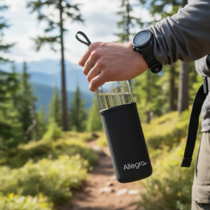 Botella de Agua Deportiva de Vidrio con Funda Frostt 450 ml