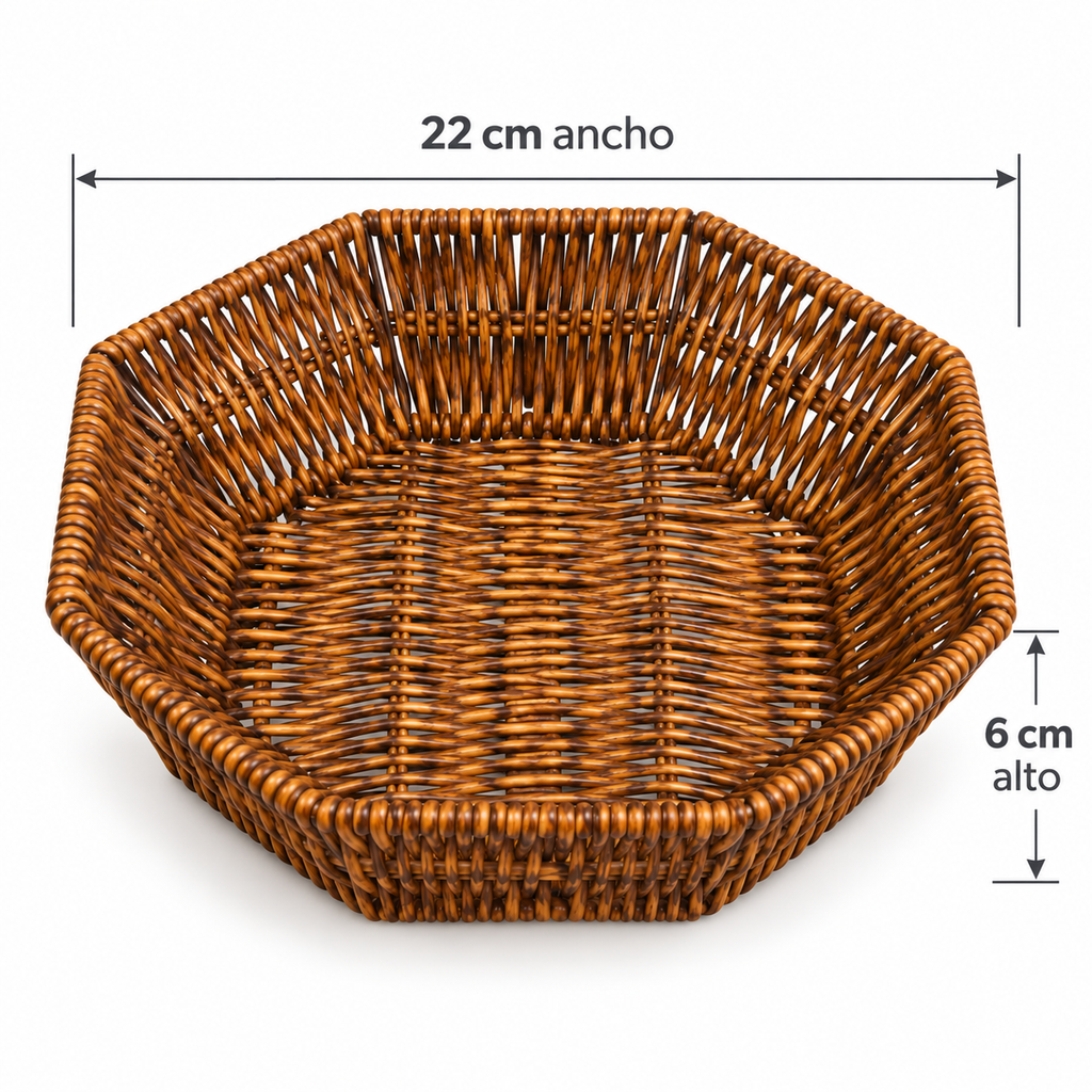 Set de 2 Canasto Tejido para Pan Organizador de Mesa