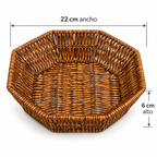 Set de 2 Canasto Tejido para Pan Organizador de Mesa