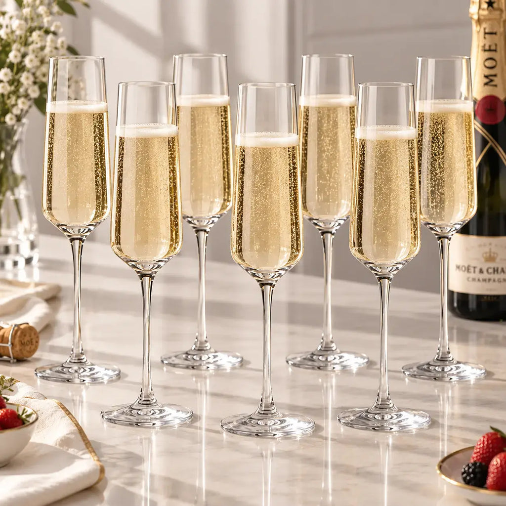 Set 6 Copas de Champagne 200 ml de Vidrio