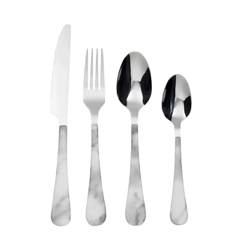 Set Cubiertos 24 Piezas Acero Inoxidable Mármol | Krons