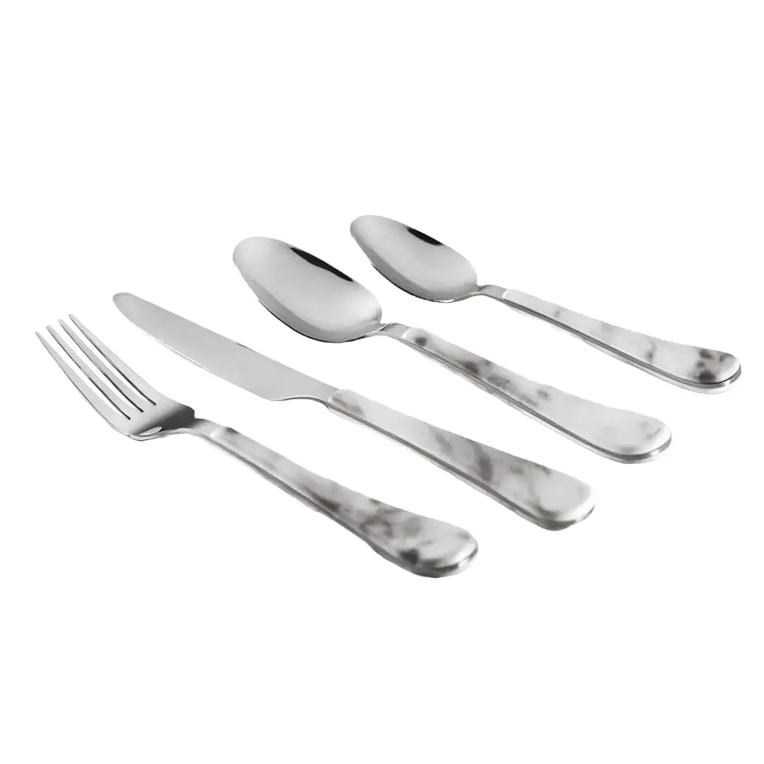 Set Cubiertos 24 Piezas Acero Inoxidable Mármol | Krons