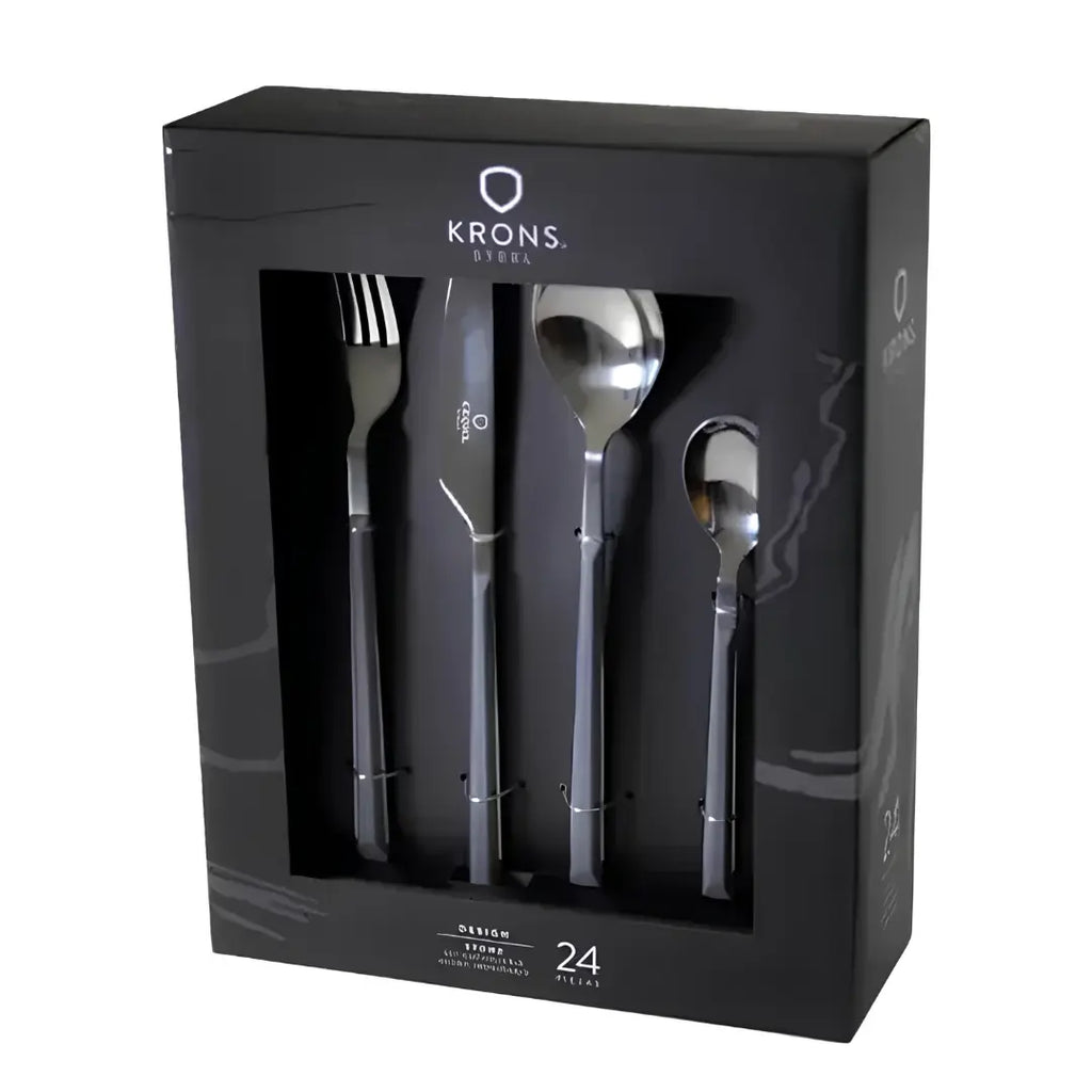 Set Cubiertos 24 Piezas Acero Inoxidable Mármol | Krons