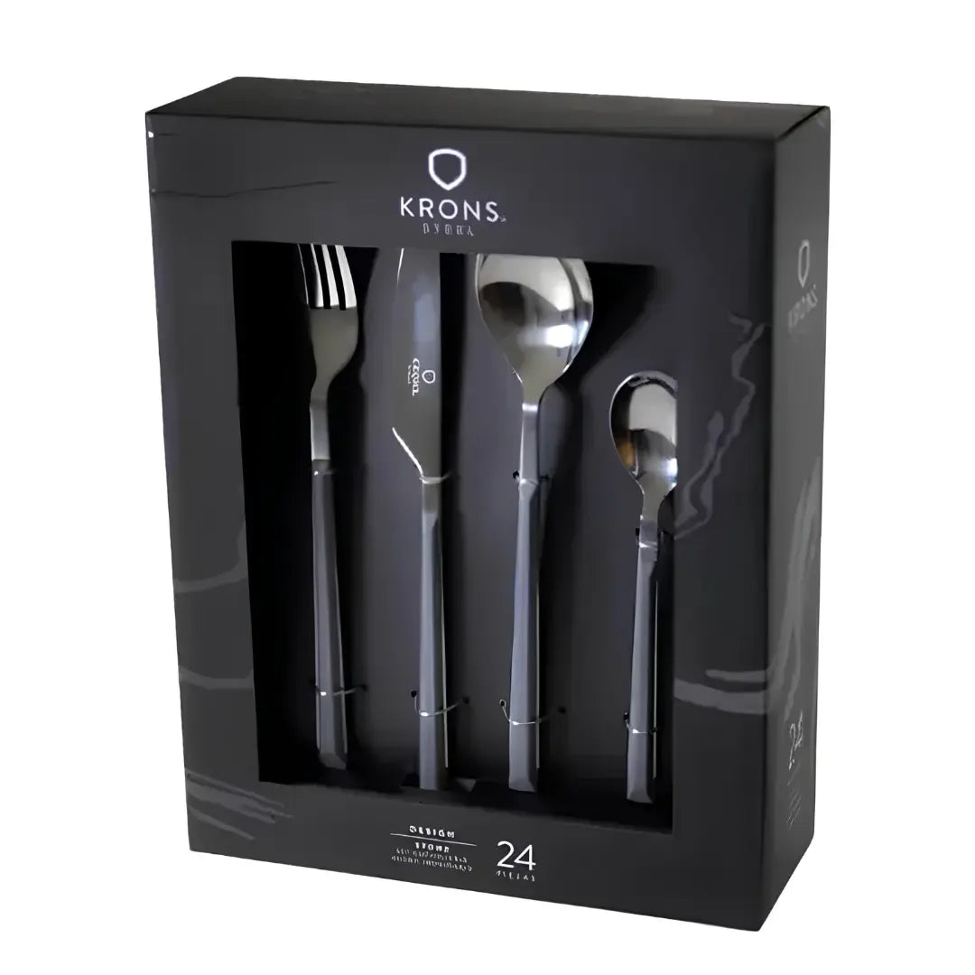 Set de Cubiertos 24 Piezas Acero Inoxidable Mármol Krons