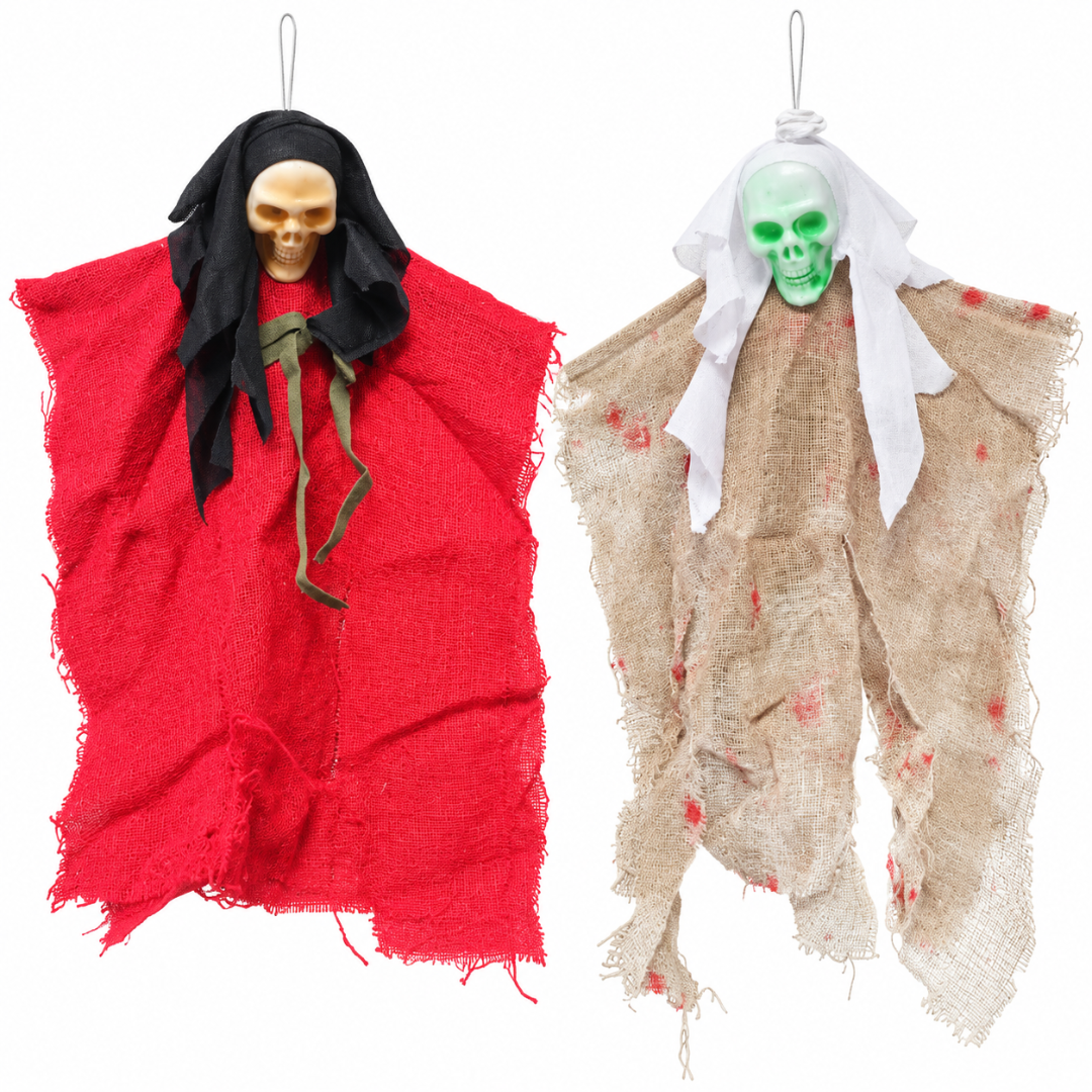 Set 2 Fantasmas Colgantes Halloween | Decoración Terror