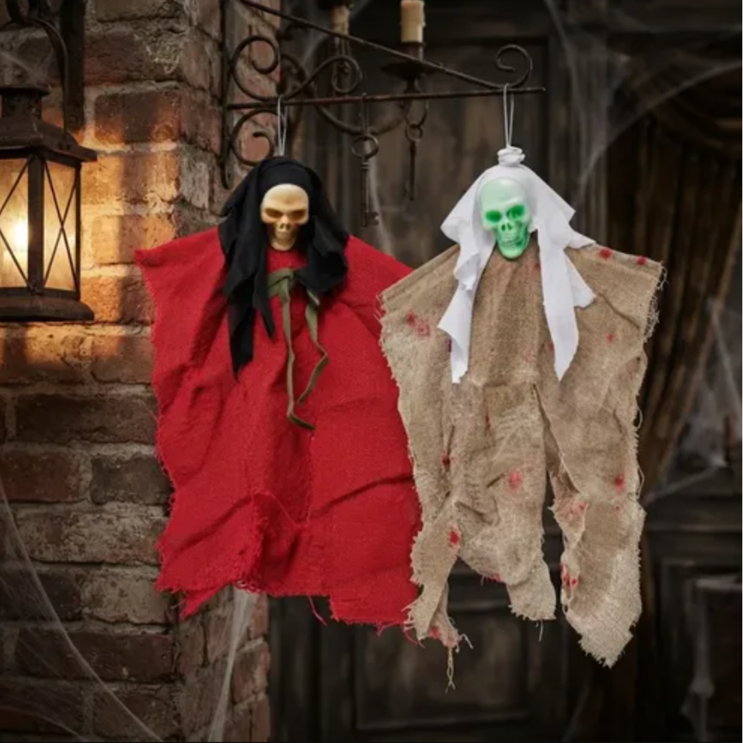 Set 2 Fantasmas Colgantes Halloween | Decoración Terror