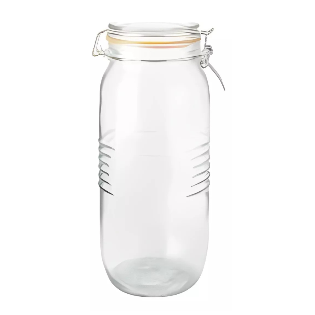 Frasco de Vidrio Hermético de 1.4L Tapa Clip Cocina Hogar