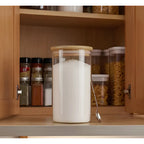 Pack 6 Frasco de Vidrio Tapa Bambu 500 ML