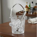 Hielera de Vidrio Tallado 900ml con Pinza Acero
