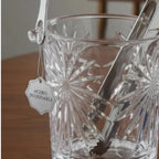 Hielera de Vidrio Tallado 900ml con Pinza Acero