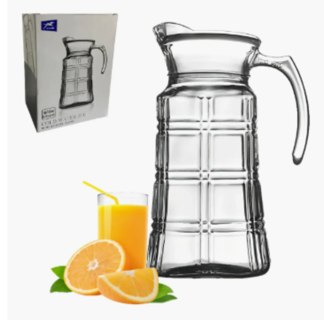 Jarra De Vidrio Con Tapa 1.8 Lts 25cm Juegos Bebidas Agua