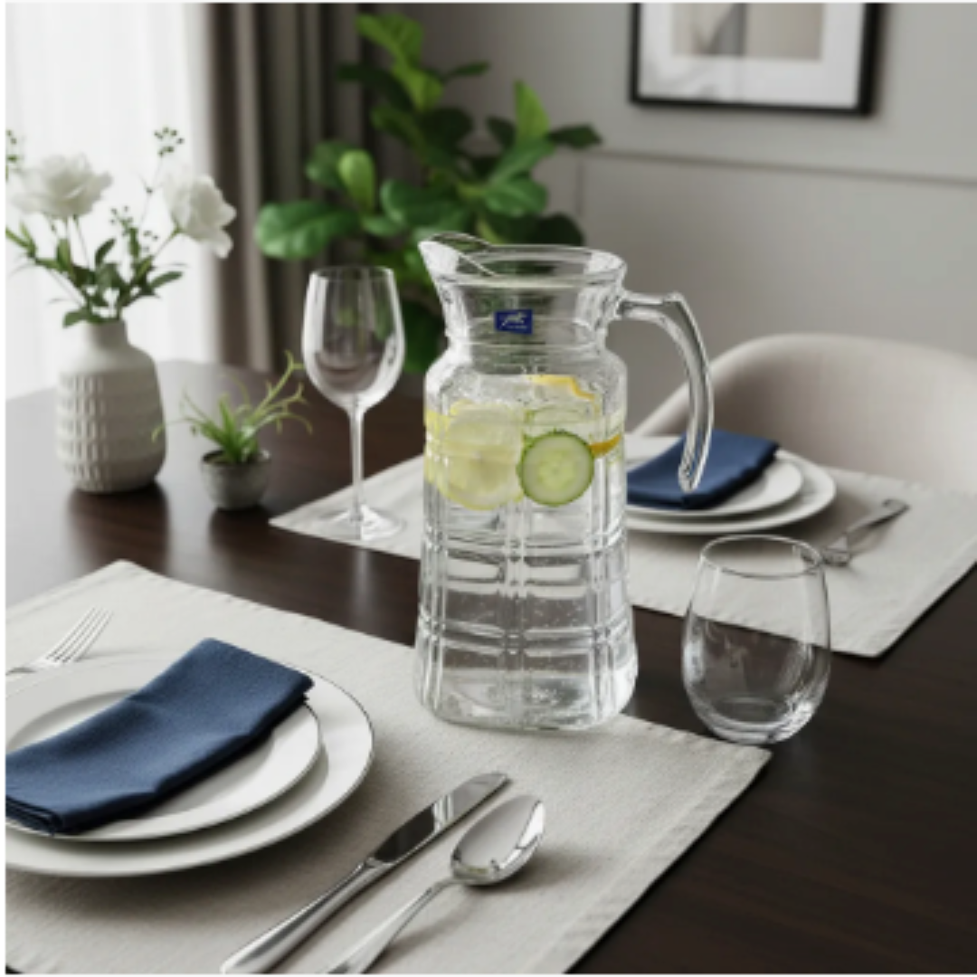 Jarra De Vidrio Con Tapa 1.8 Lts 25cm Juegos Bebidas Agua