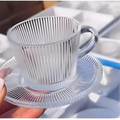 Juego de 6 Tazas Cafe o Te + Plato 64 ML Vidrio