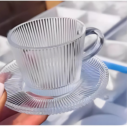Juego de 6 Tazas Cafe o Te + Plato 64 ML Vidrio