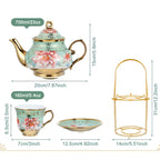 Juego de Té de Porcelana Fina con Tetera y Tazas