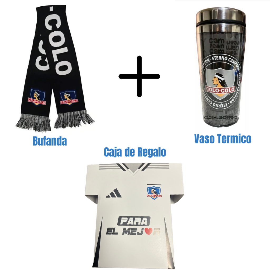 Kit Regalo Colo Colo – Bufanda Vaso térmico y Caja