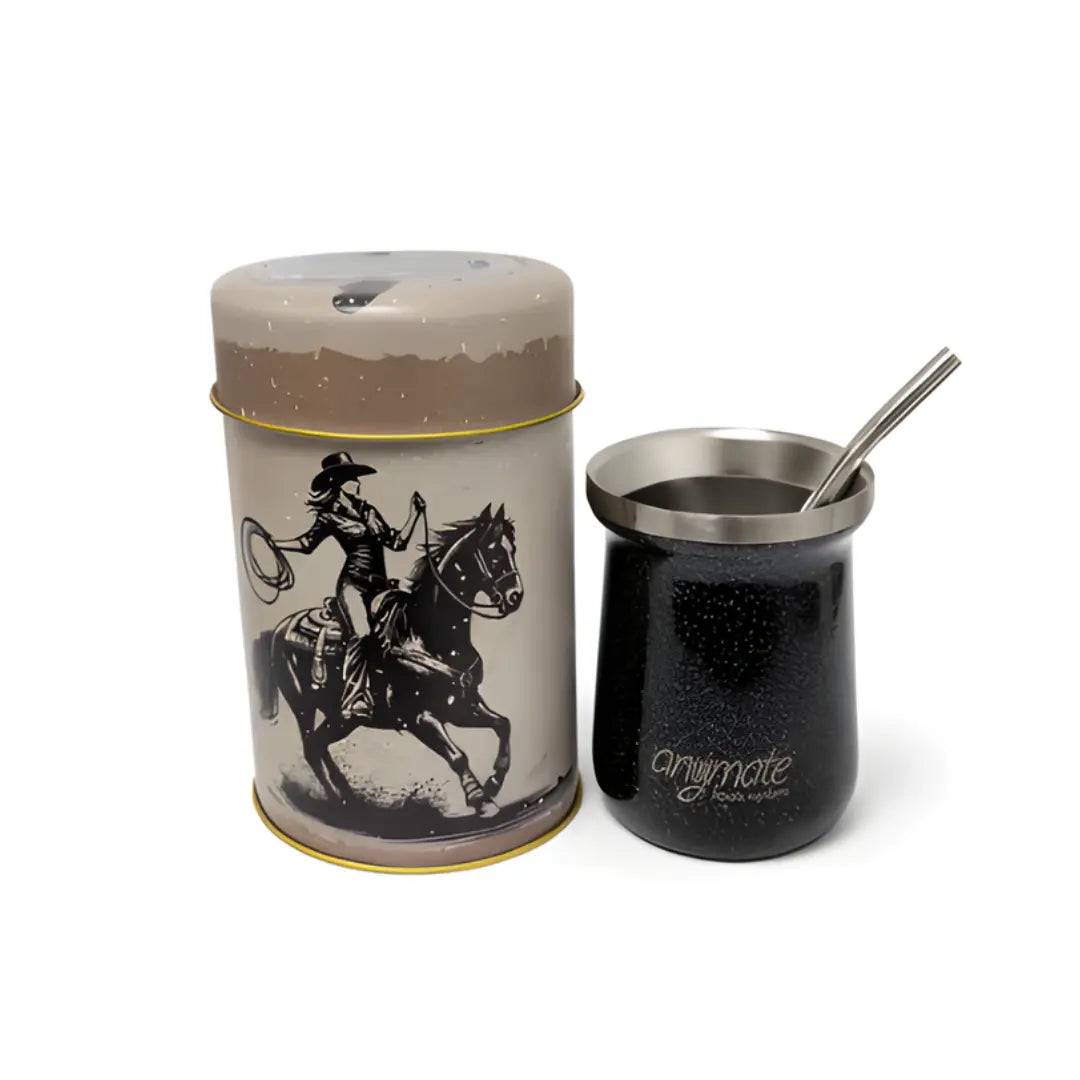 Kit Matero Anymate Country - Mate Térmico, Yerbera y Bombilla