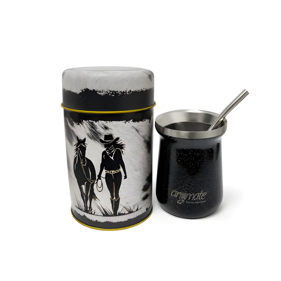 Kit Matero Anymate Country - Mate Térmico, Yerbera y Bombilla