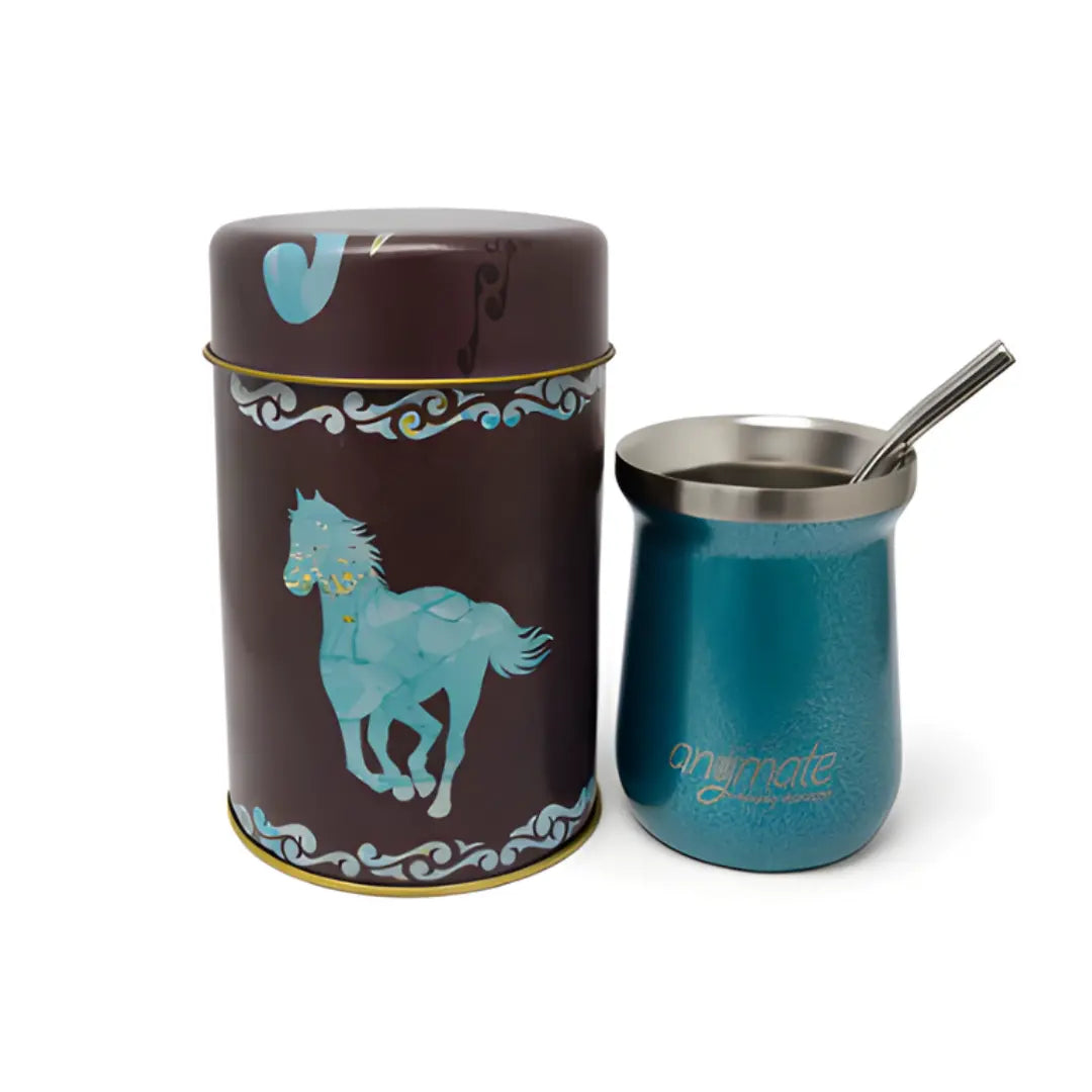 Kit Matero Anymate Country - Mate Térmico, Yerbera y Bombilla