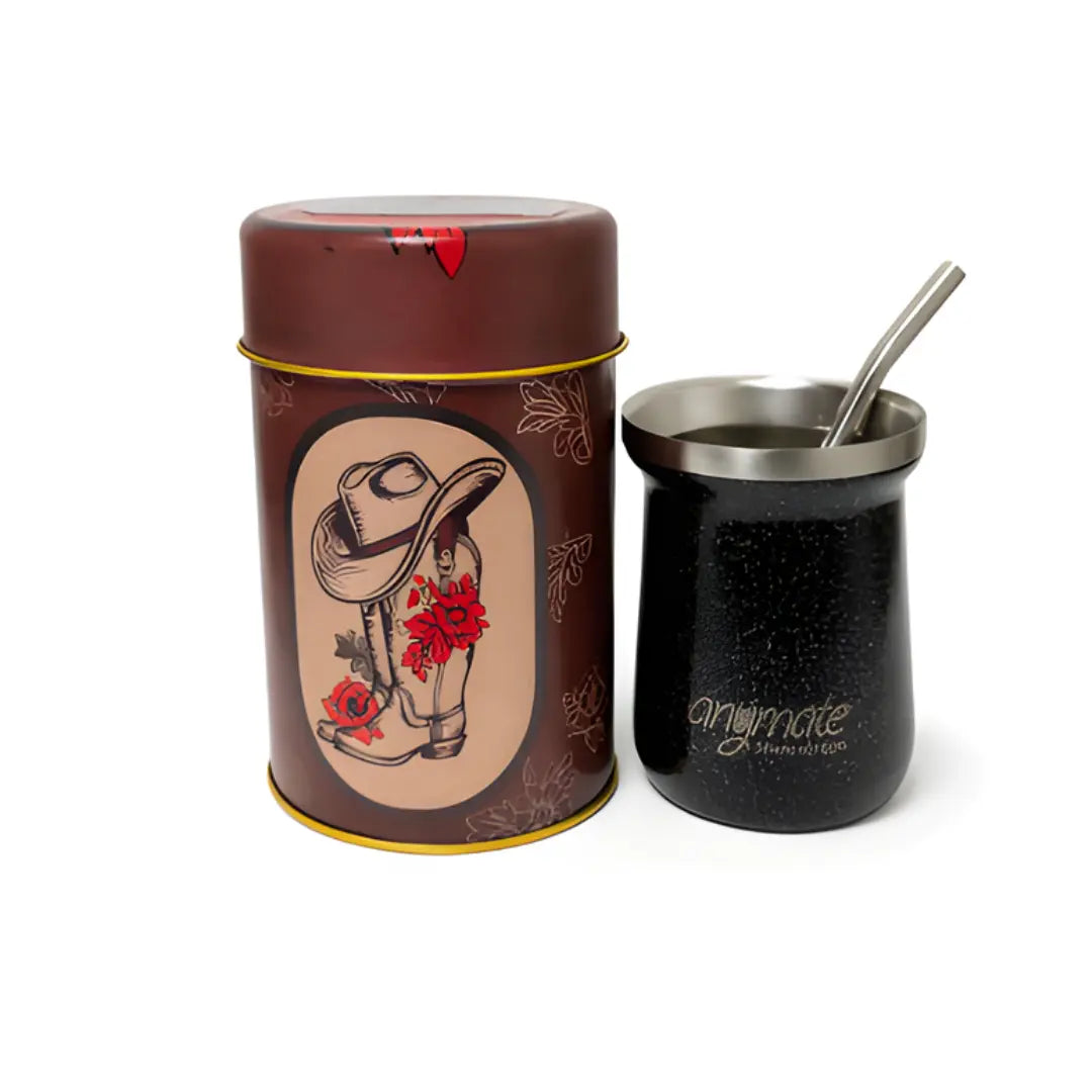 Kit Matero Anymate Country - Mate Térmico, Yerbera y Bombilla