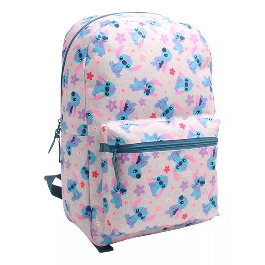 Mochila Escolar Juvenil Stitch Rosa