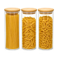 Pack 3 Frasco de Vidrio Tapa Bambu 1800 ML
