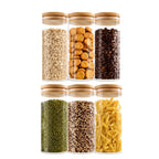 Pack 6 Frasco de Vidrio Tapa Bambu 1300 ML