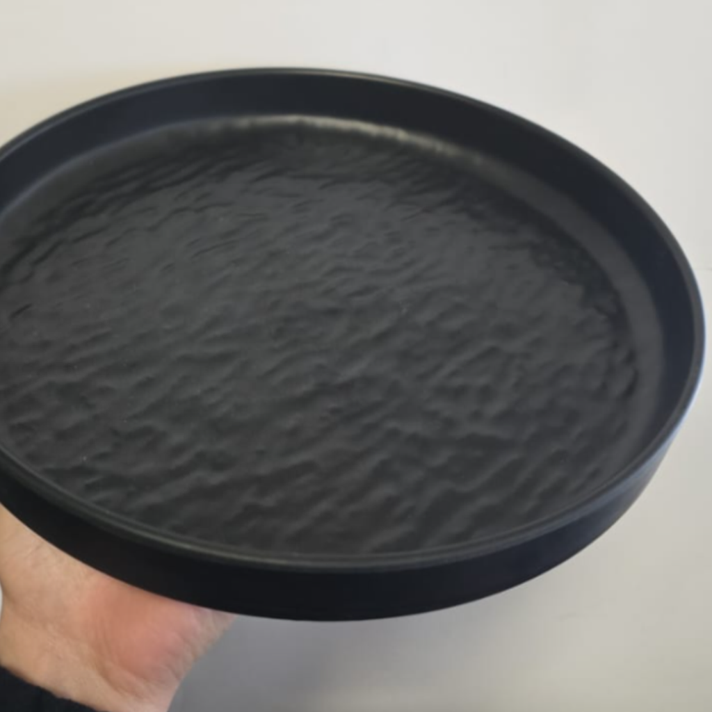 Plato De Melamina Gruesa Texturizada Diseño Piedra De 25cm