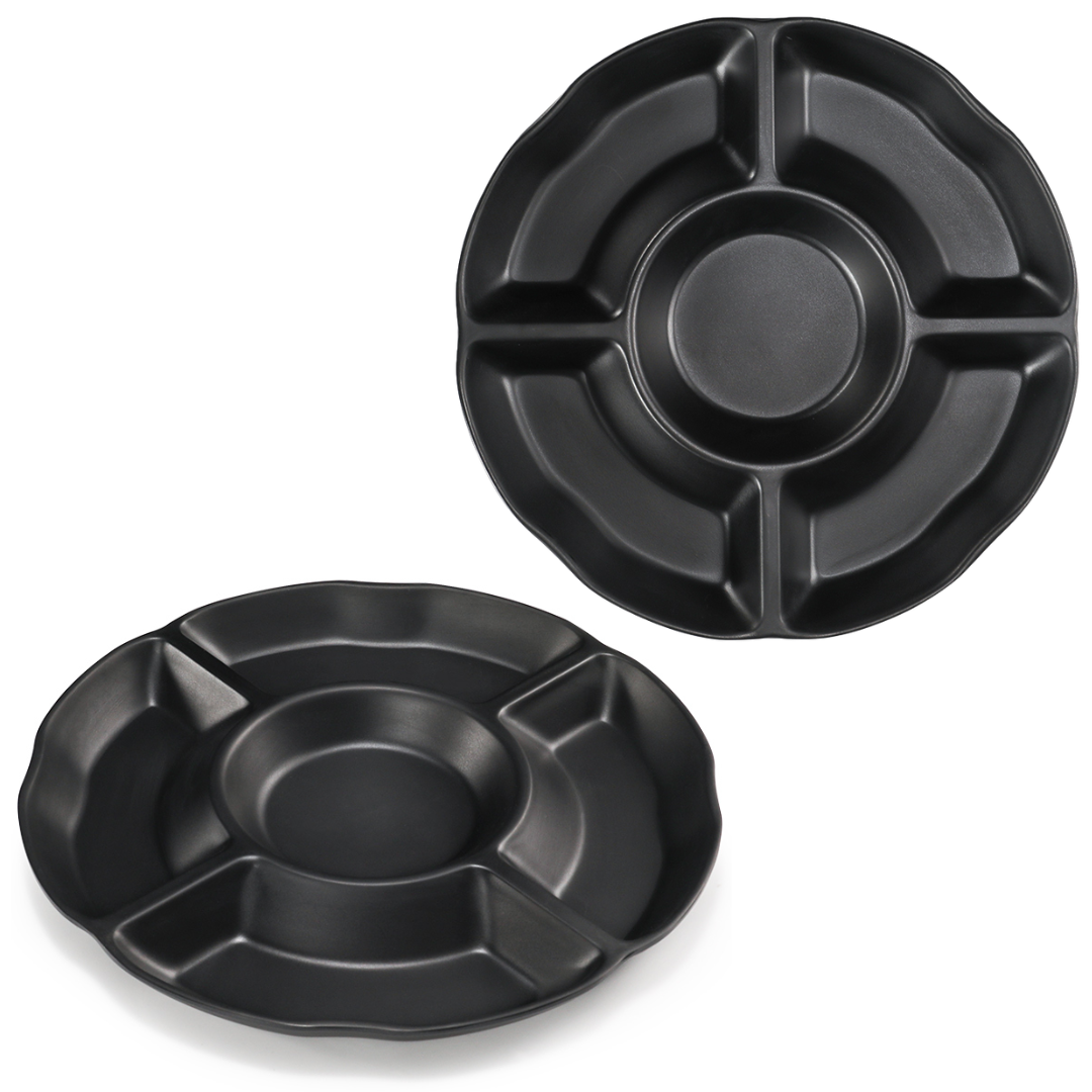 Set 2 Bandejas Melamina 25 cm para Picoteo y Botanas