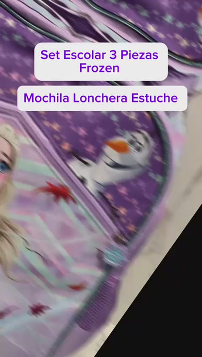 Pack Escolar Mochila + Estuche + Lonchera Frozen