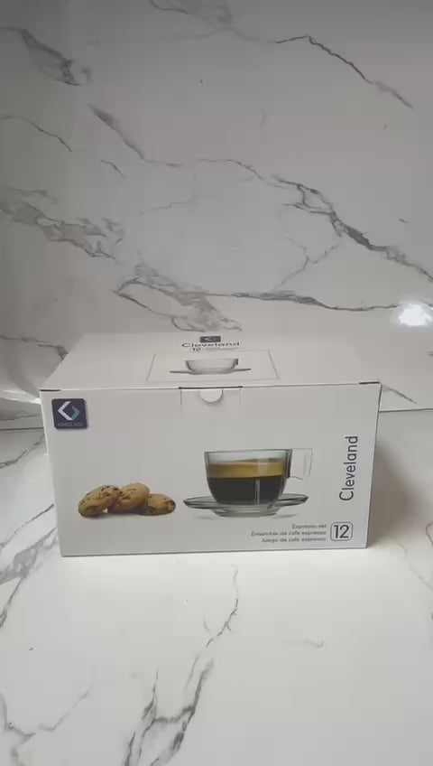 Set 6 tazas + plato de Cafe 100 Ml Kimglass Cleveland