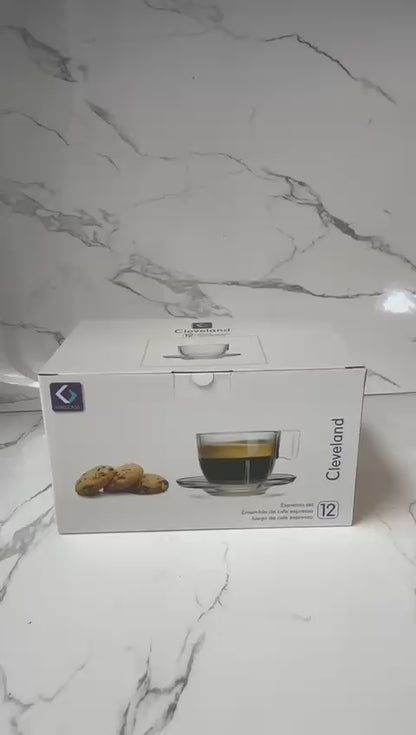 Set 6 tazas + plato de Cafe 100 Ml Kimglass Cleveland