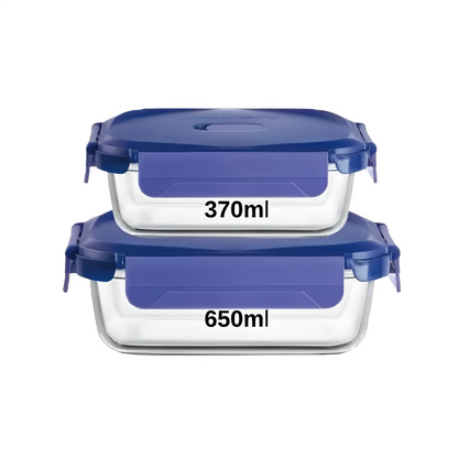 Set 2 Taper Contenedores Rectangulares Herméticos Luminarc (370 Ml - 650 ML)