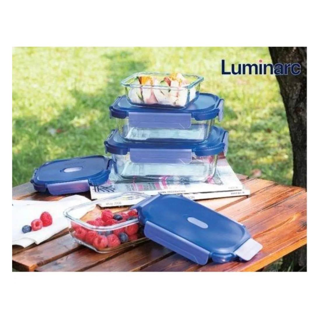 Set 2 Taper Contenedores Rectangulares Herméticos Luminarc (370 Ml - 650 ML)