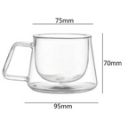 Taza para Cafe o Te Vidrio Doble Pared Base Plana 150 ML