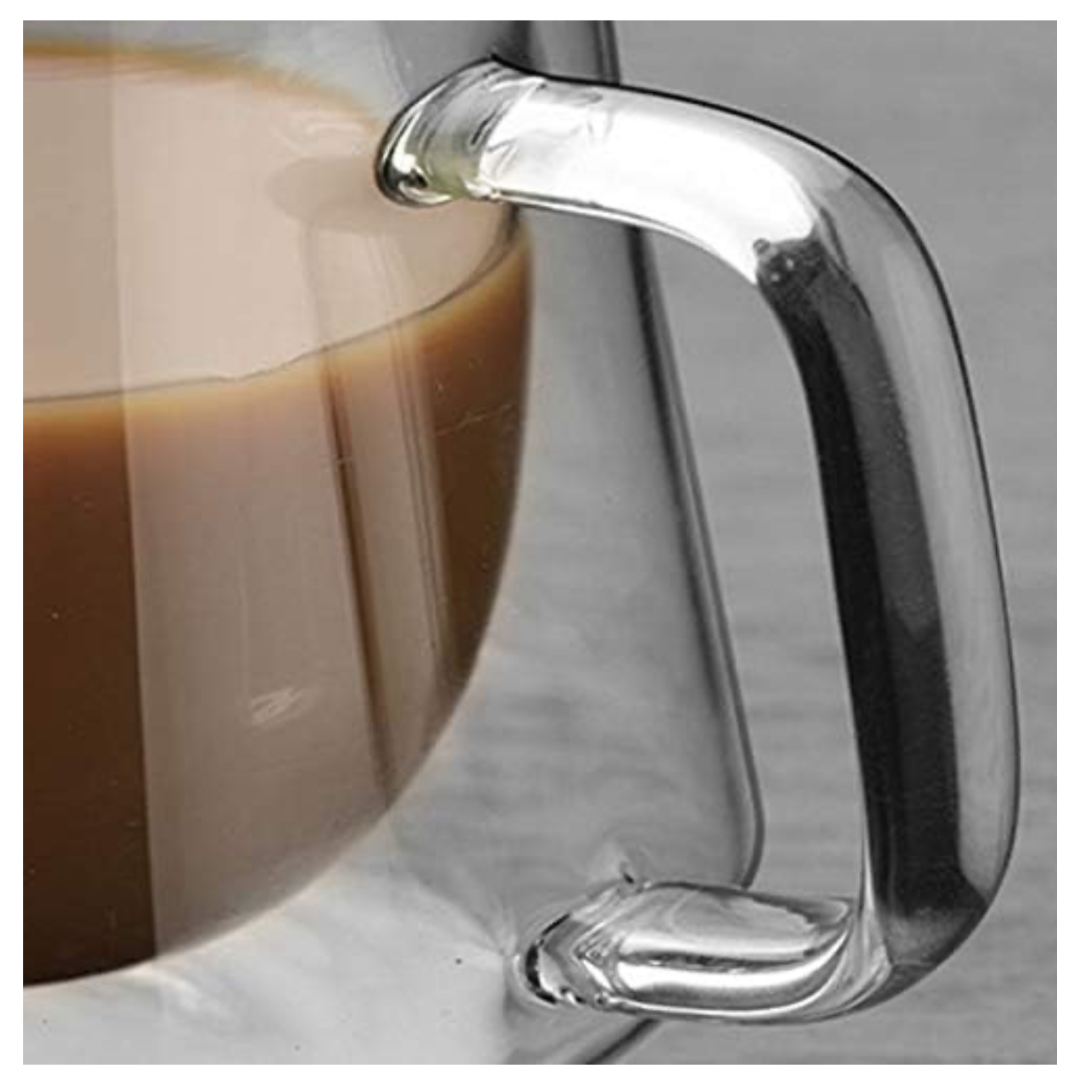 Taza para Cafe o Te Vidrio Doble Pared Base Plana 150 ML