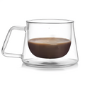 Taza para Cafe o Te Vidrio Doble Pared Base Plana 150 ML
