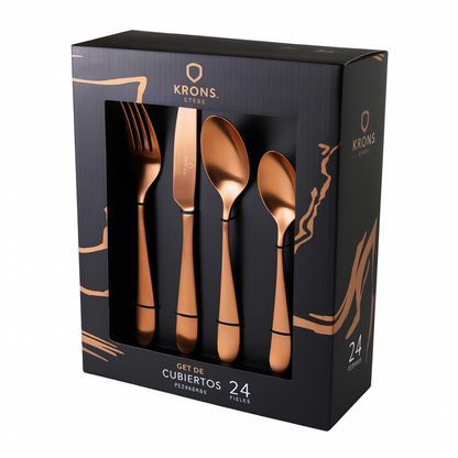 Set 24 Cubiertos Bronce Krons
