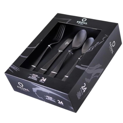 Set 24 Cubiertos Black Krons