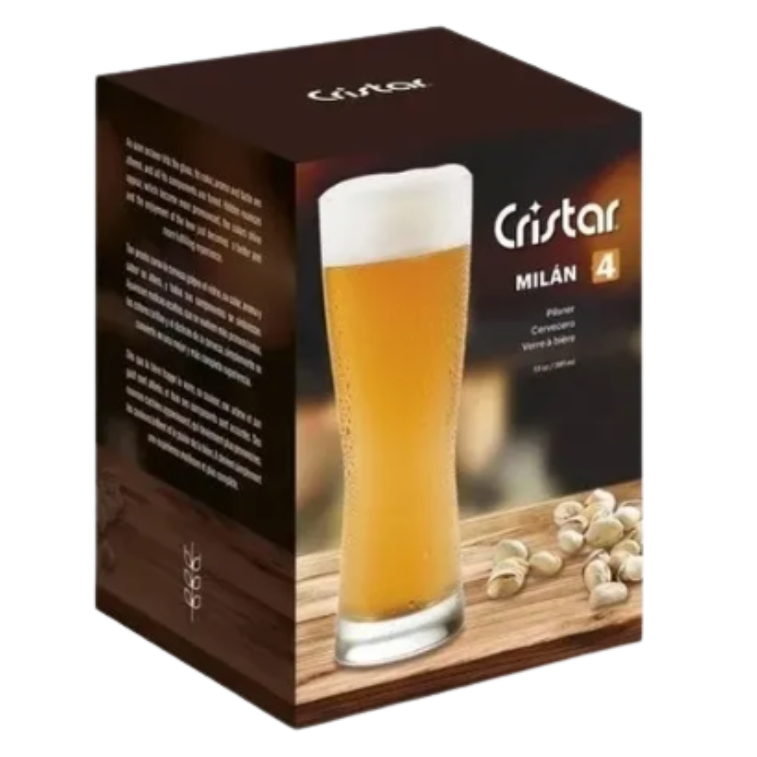 Set 4 Vasos Cerveceros Milan 391 ML