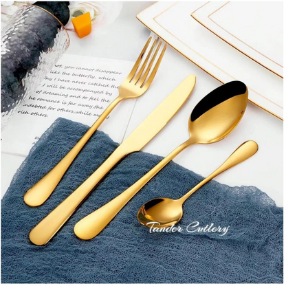 Set 6 Cucharas Doradas de Mesa (20.5 CM)