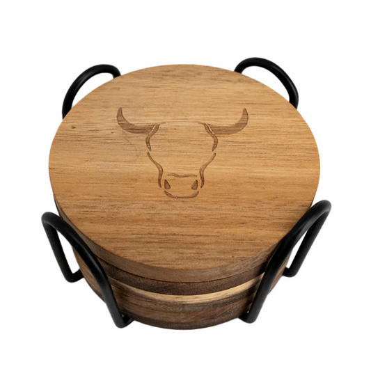 Set de 6 Posavasos de Madera Redondos Wayu