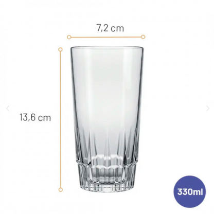 Set 6 Vasos de Vidrio Vegas 330 ML