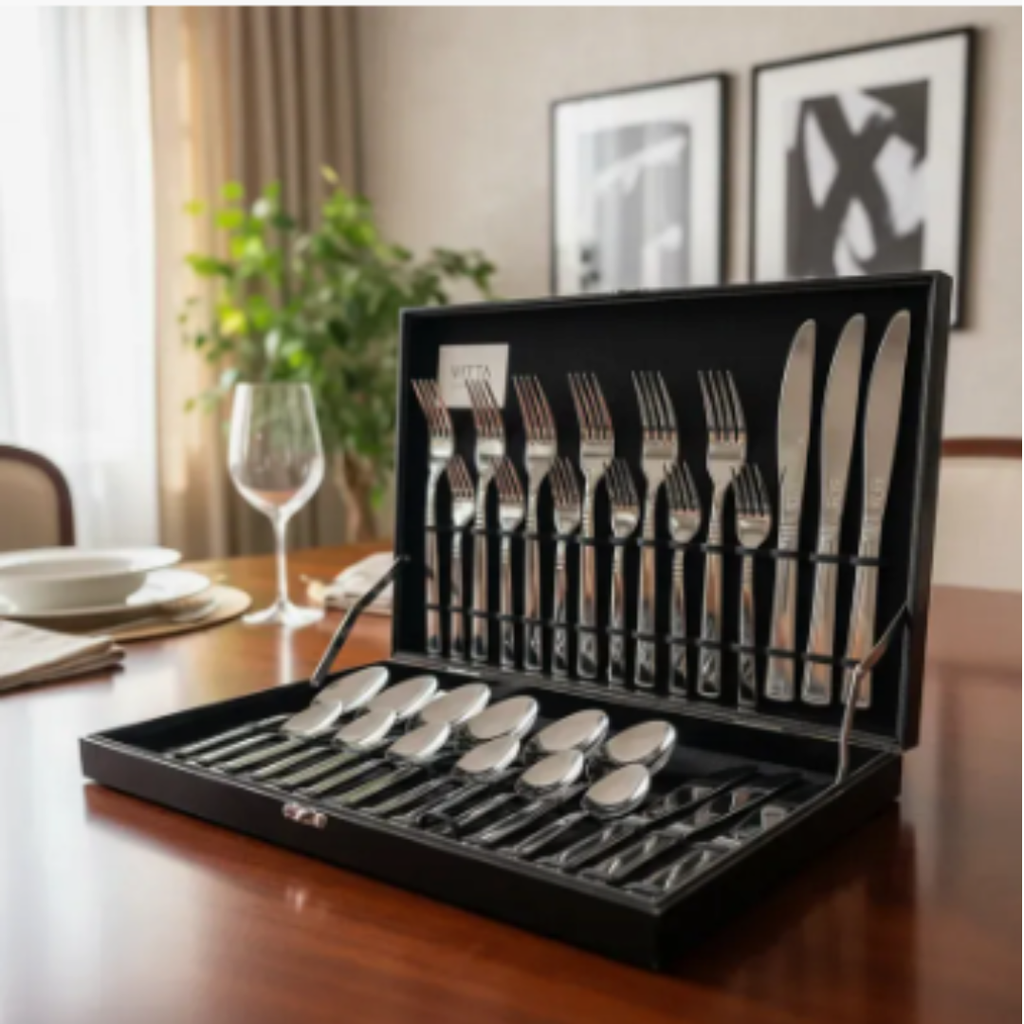 Set Cuchilleria Cubiertos de Mesa 30 Piezas Barcelona Premiun