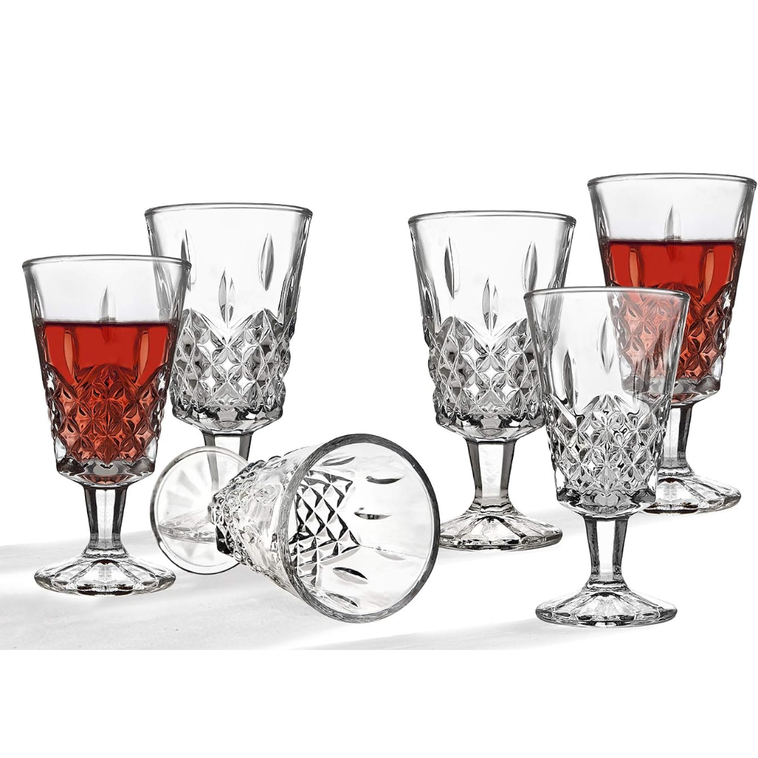 Set 6 Copas de Vino Diamante Cristar 180 ml