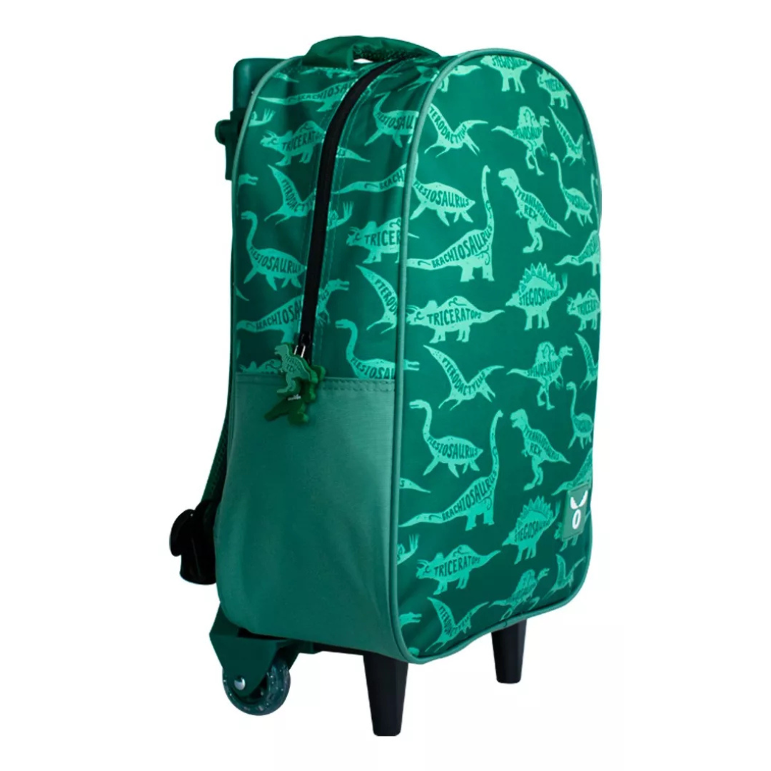 Pack Escolar Mochila con ruedas + Lonchera + Estuche Dinosaurio