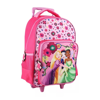 Pack Escolar Mochila con ruedas + Lonchera + Estuche Princesas Disney