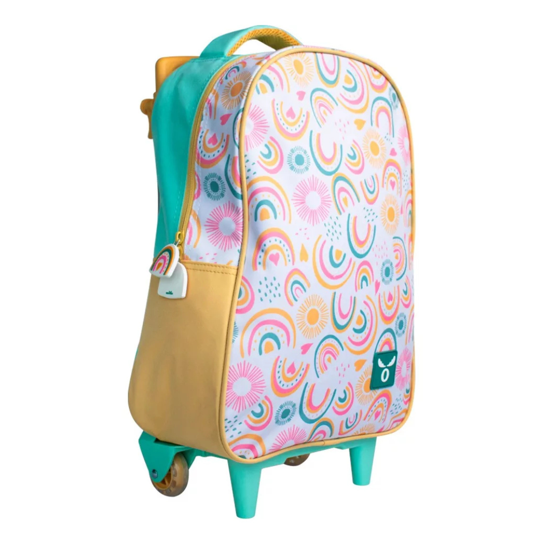 Pack Escolar Mochila con ruedas + Lonchera + Estuche Raimbow